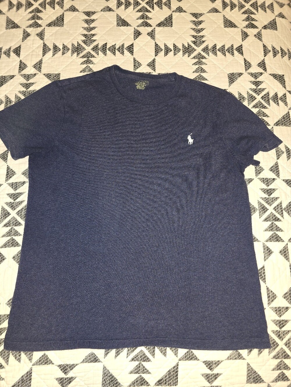 Lg - Ralph Lauren Navy Crew Neck Tee with White Pony. (SPOTLESS)